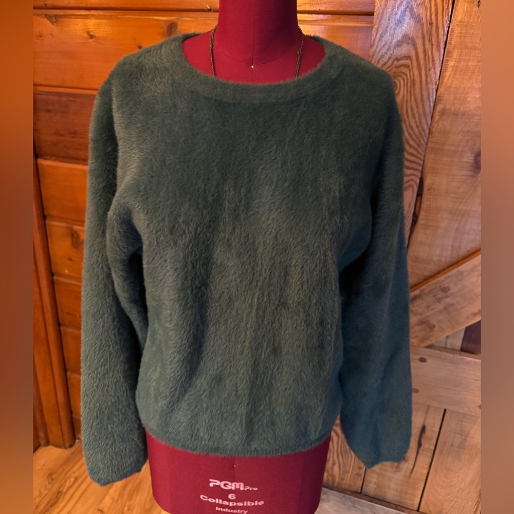DEAR JOHN NWT Cozy & Furry Green Sweater